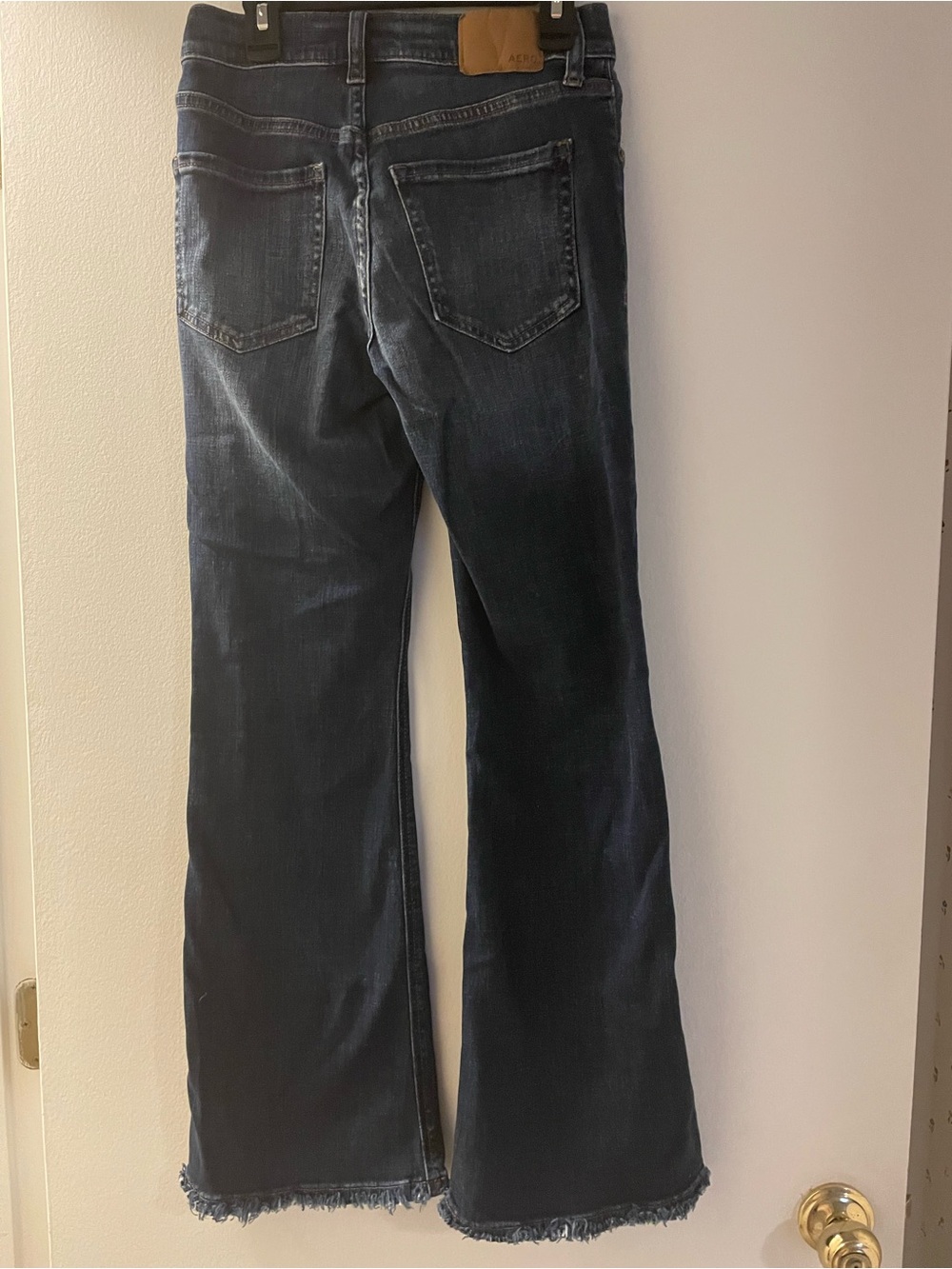 Aeropostale Dark Blue Distressed High Rise Flare Jeans - Women's 00 S - Picture 2 of 8